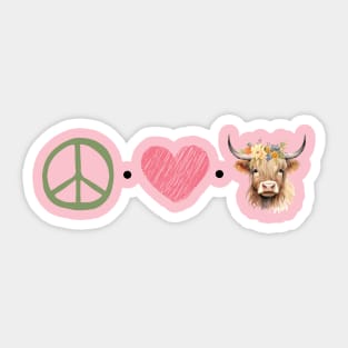 Peace Love Cows Sticker